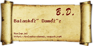 Balaskó Damáz névjegykártya